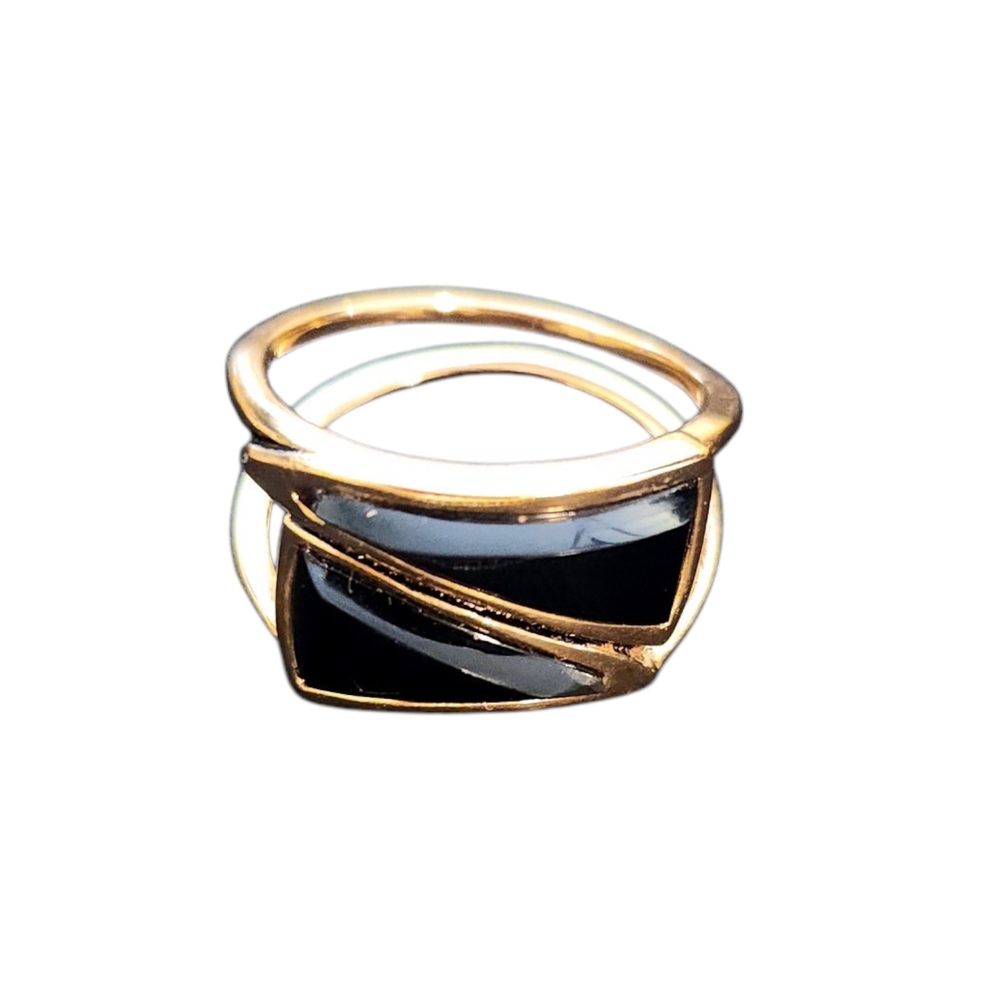 Barse Thai Black and Gold Tone Ring
